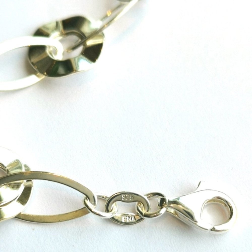 NWT sterling silver link disc bracelet - Picture 6 of 7